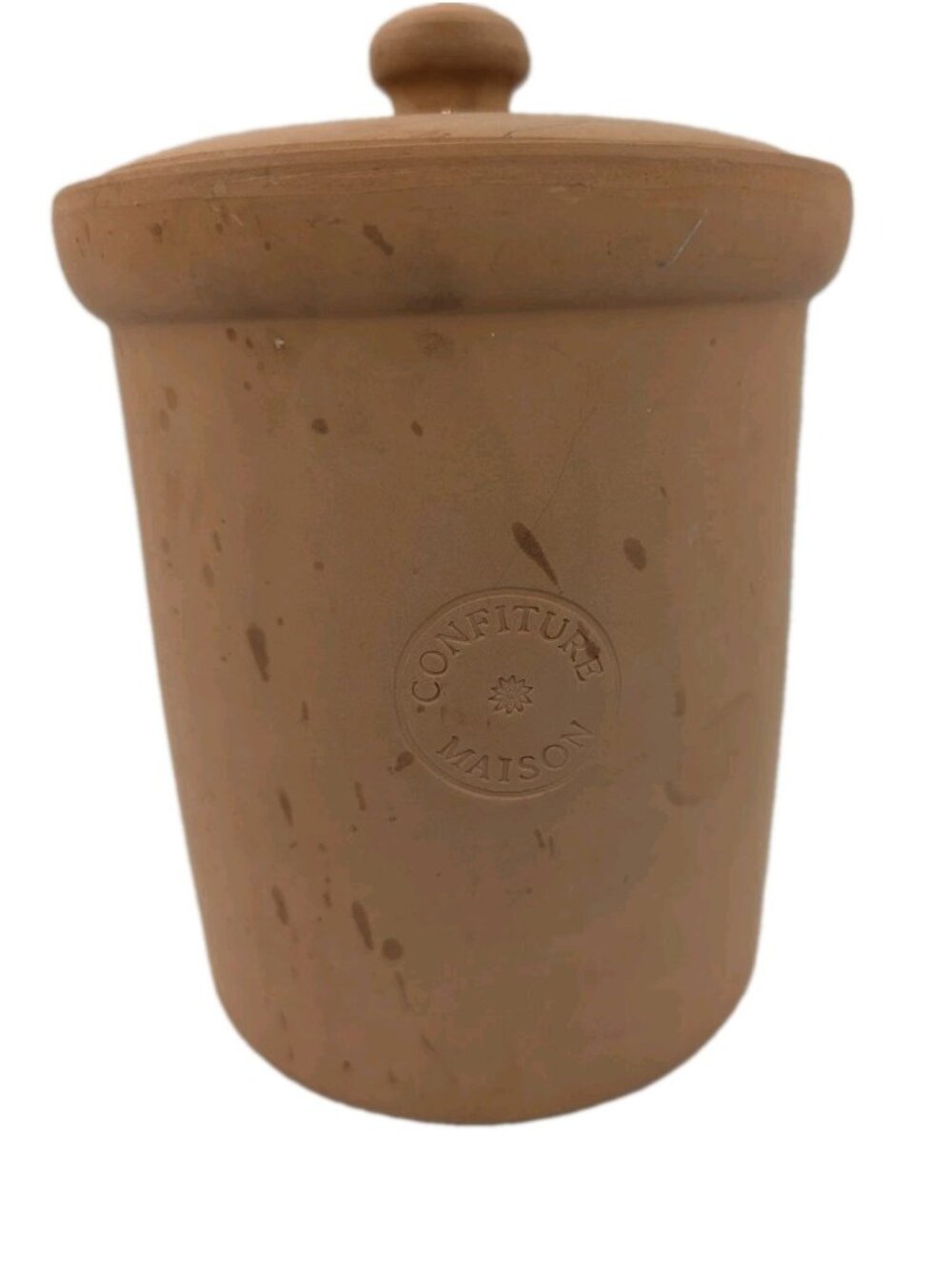 VTG Terra Cotta Confiture Maison  Lidded Canister by Gourmet Himark Italy